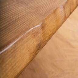 Rustic Live Edge Bench With Chunky Trapezium Legs - Industrial Reclaimed Timber Style - thumbnail 3