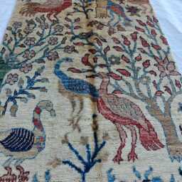 Handwoven Wool Chobi Runner Persian Peacock Design, 2.3x13.9 Ft - thumbnail 4
