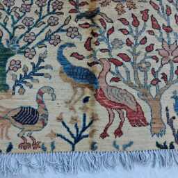 Handwoven Wool Chobi Runner Persian Peacock Design, 2.3x13.9 Ft - thumbnail 3
