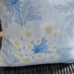 Laura Ashley Sandford Seaspray Cushion, Blue Floral Fabric Both Sides, Handmade With A Zip Fastening 16 - thumbnail 3
