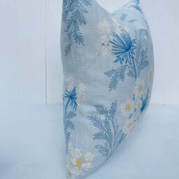 Laura Ashley Sandford Seaspray Cushion, Blue Floral Fabric Both Sides, Handmade With A Zip Fastening 16 - thumbnail 2