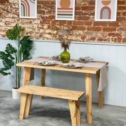 Noord // Scandinavian Dining Table & Bench With Pine Tapered Legs - thumbnail 2