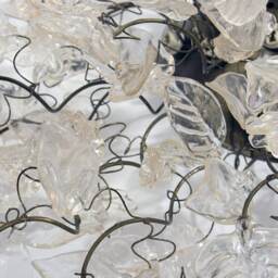 Flush Mount Lighting With Transparent Clear Flowers, Wild Looking Ceiling Mount For Kitchen, Living Room - thumbnail 3