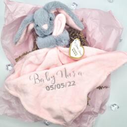 Personalised Custom Baby Girl Comforter, Embroidered Gift, Gift For Baby, Gifts, Her, Him - thumbnail 2