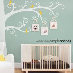 Corner Swirly Tree Wall Decal Nursery Decor, Over Crib - thumbnail 3