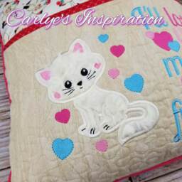 Meow & Furever Bundle Storybook Pillow Designs - 5x7 Design Includes 2 Digital Designs Cat Applique & Words Valentine's Day - thumbnail 3
