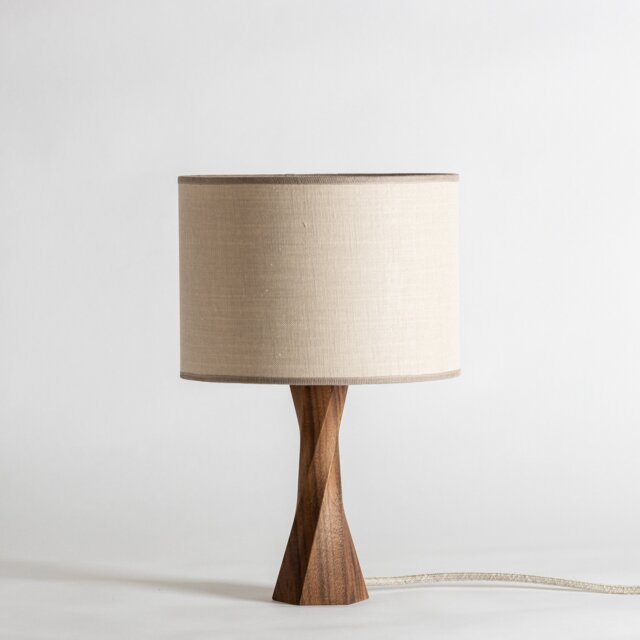 Table Lamp Distortion - Wood Bedside Wooden Lamp-Wood Base Lamp- Decorative Lampshade - image 1