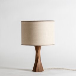 Table Lamp Distortion - Wood Bedside Wooden Lamp-Wood Base Lamp- Decorative Lampshade - thumbnail 1