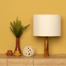 Table Lamp Distortion - Wood Bedside Wooden Lamp-Wood Base Lamp- Decorative Lampshade - thumbnail 3