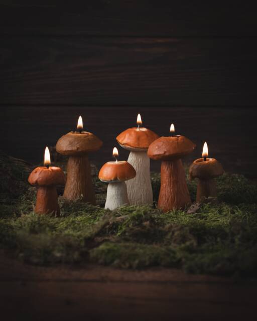 Mushroom Candles, Decoration, Autumn Decor, Home Beeswax Gift For Mom, Friend, Forest Candle - image 1