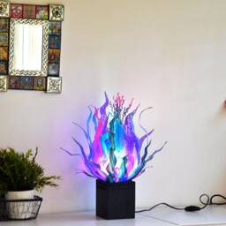 Modern Handmade Resin Table Lamp With Sea Plant Shapes & Colors - thumbnail 2