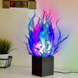 Modern Handmade Resin Table Lamp With Sea Plant Shapes & Colors - thumbnail 3