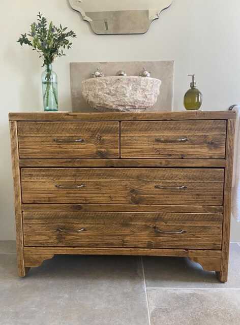 Canterbury Reclaimed Wood Rustic Bathroom Vanity Unit - image 1