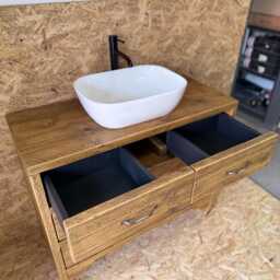 Canterbury Reclaimed Wood Rustic Bathroom Vanity Unit - thumbnail 2