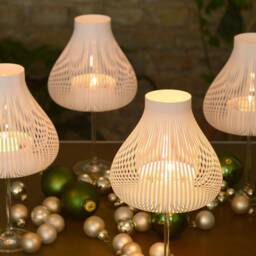 Miss Molly White, Lamp Shades For Wine Glasses As Tea Light Table Lamp, Birthday Anniversary Wedding Decor, Set Of 2/4/10 - thumbnail 2
