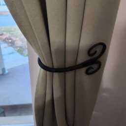 Curtain Tie Backs in Wrought Iron Sold Pair Ram Dble Scroll Different Sizes - thumbnail 4