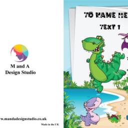 Personalised Dinosaur Cushion Son/Grandson Pillow Personalise Cuddle Gift Card - thumbnail 3