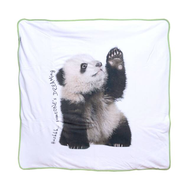 Panda Baby Blanket Natural Cotton Padded Crib Blanket - image 1
