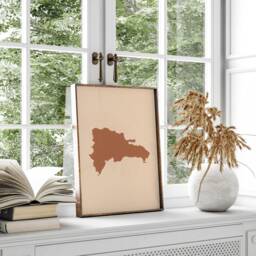 Dominican Republic Map Boho Wall Art Print Mid Century Travel Poster - thumbnail 2