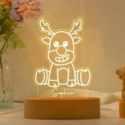 Personalized Led Night Light For Kids, Birthday Gift, Cute Animal For Kids, Custom Light, Kids Room Lamp, Giraffe Lamp - thumbnail 2