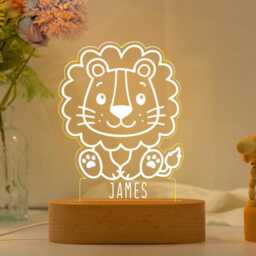 Personalized Led Night Light For Kids, Birthday Gift, Cute Animal For Kids, Custom Light, Kids Room Lamp, Giraffe Lamp - thumbnail 3