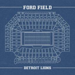 Print Of Vintage Ford Field Seating Chart On Photo Paper, Matte Paper Or Canvas - thumbnail 3