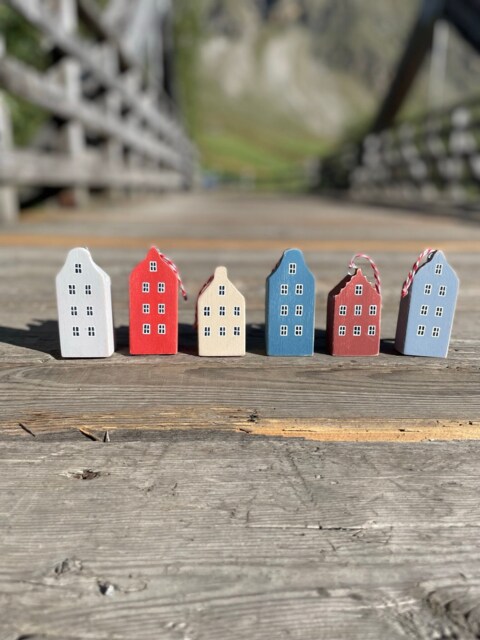 Wooden Handmade Xmas Decorations, Tree, Advent Calendar, Tree Ornaments Toppers, Amsterdam Houses - image 1