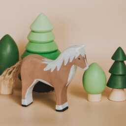 Wooden Horse, Foal, Handmade Animal, Montessori Toy, Figure Animal, Waldorf Horse, Christmas Gift, Woodland Animals Toy - thumbnail 4
