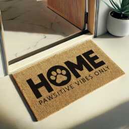 Home Pawsitive Vibes Only - Fun & Furry Welcome Doormat For Pet Lovers Durable Coir Mat With Custom Design Options Funny Gift - thumbnail 1