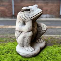 Concrete Frog Sculpture Stone Swamp Figurine Outdoor Animal Ornament Garden Pond Decor Handmade Cement Toad Statue Frog Lover Gift Yard Art - thumbnail 1