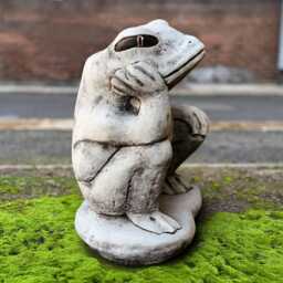 Concrete Frog Sculpture Stone Swamp Figurine Outdoor Animal Ornament Garden Pond Decor Handmade Cement Toad Statue Frog Lover Gift Yard Art - thumbnail 3