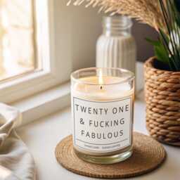 21st Birthday Candle Gift, Twenty One & Fabulous, Funny Present, Milestone Rude - thumbnail 2