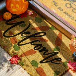 Welcome Carrot Seasonal Doormat - Farmhouse Door Mat Cute Housewarming Rug Easter - thumbnail 2