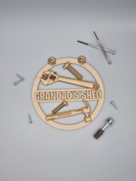 Grandad's Shed Sign, Wooden Wall Art, Grandpa Gift - thumbnail 1