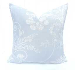 Laura Ashley Josette Cushion Pale Blue Seaspray Floral Pillow, Handmade With Zip Closure - thumbnail 1