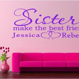 Personalized Sisters Wall Decal Best Friends Vinyl Sticker - thumbnail 2