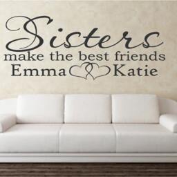 Personalized Sisters Wall Decal Best Friends Vinyl Sticker - thumbnail 3