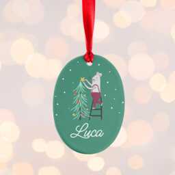 Personalised Christmas Mouse Ceramic Decoration - thumbnail 3