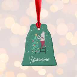 Personalised Christmas Mouse Ceramic Decoration - thumbnail 4