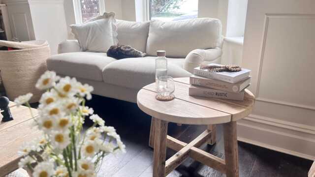 Rustic Reclaimed Wood Circular Coffee Table Handmade Farmhouse Decor - Sofa Side Table Made in The Uk- Design - image 1