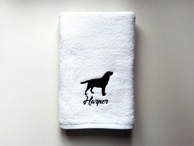 Labrador Retriever Embroidered Dog Towel Personalized Cotton Pet Towel - image 1