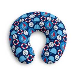 Nautical, Ships, Ocean Theme Pattern Nursing Pillow Cover - thumbnail 2