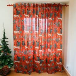 Tropical Rainforest Curtain Panels Leopard, Zebra & Bird Print Cotton Drapes - thumbnail 3