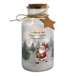 Personalised Led Glass Jar With Santa Design - Ideal Christmas Decoration - thumbnail 4