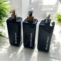 Personalised Navy Blue Square Soap Dispenser Bottle With Pump 500Ml - 12 Options - thumbnail 1