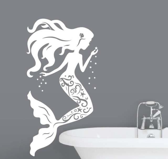 Mermaid Wall Decal Nursery Decor - Girl Home Beach Theme - image 1