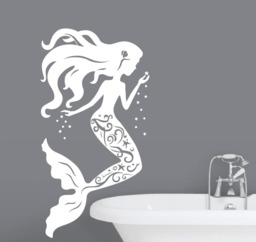 Mermaid Wall Decal Nursery Decor - Girl Home Beach Theme - thumbnail 1