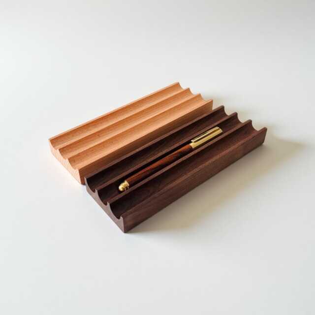 Walnut Pen Holder, Wood Rest & Set Gift - Desk Tidy Wooden Organizer - image 1