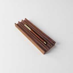 Walnut Pen Holder, Wood Rest & Set Gift - Desk Tidy Wooden Organizer - thumbnail 3