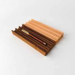 Walnut Pen Holder, Wood Rest & Set Gift - Desk Tidy Wooden Organizer - thumbnail 4